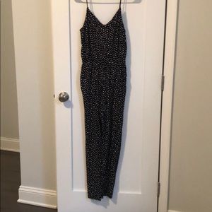 Black and white polka dot jumpsuit - ZARA